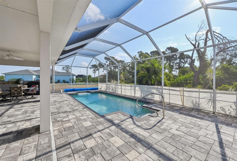 Pool and private backyard