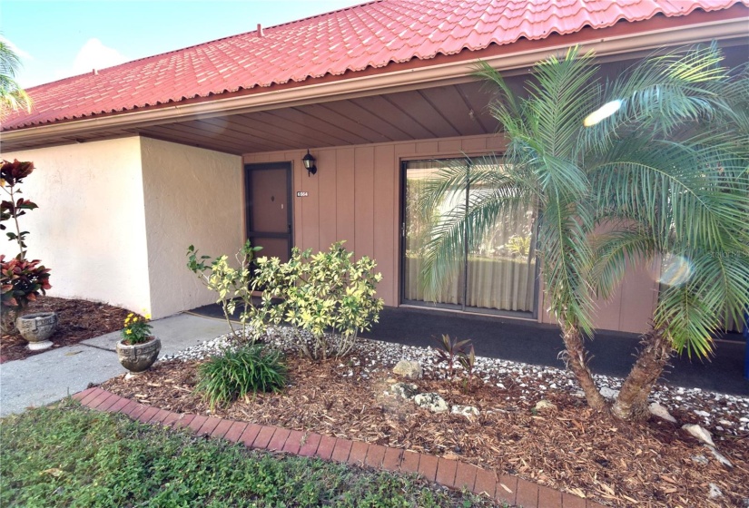 Front porch with overhang