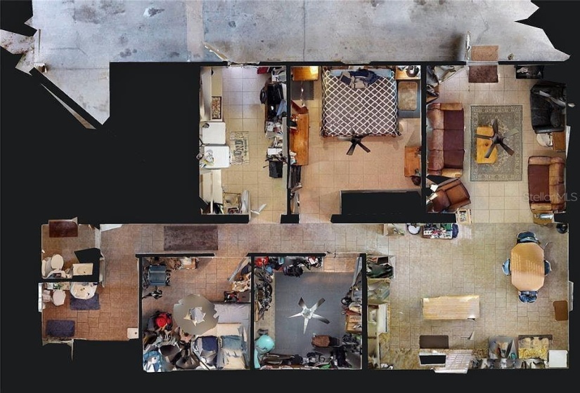 floorplan of apartment (left side) and Guest House (Right Side) of Duplex at Tall Palms Ranch