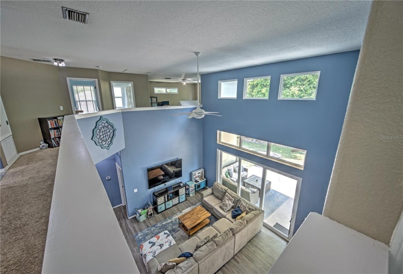 Second story view overlooking the great room