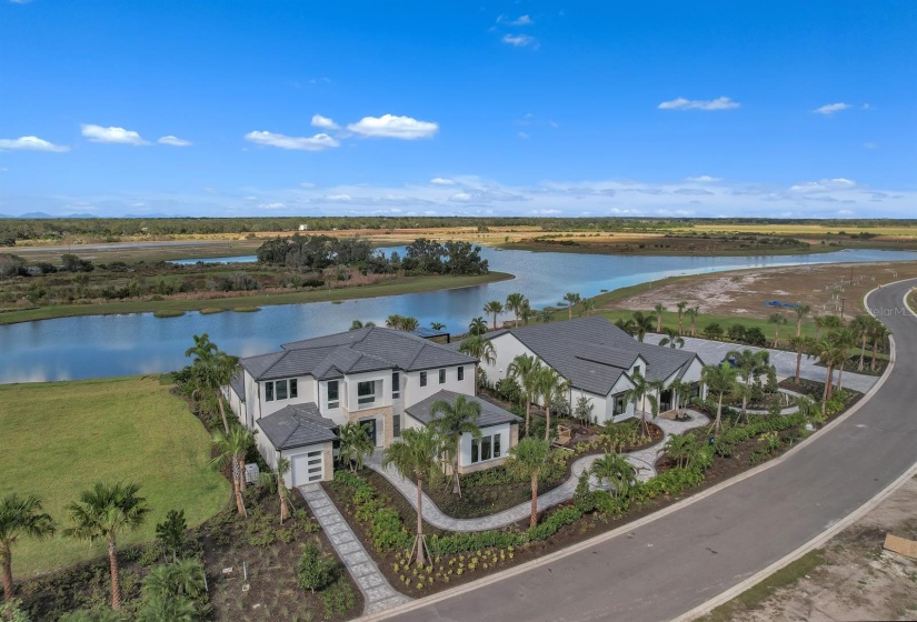 Model park at Monterey at Lakewood Ranch. The home on the left is a Centennial Transitional model home.