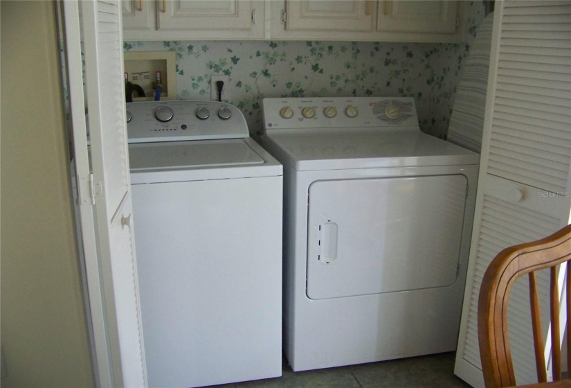 Laundry closet off kitchen