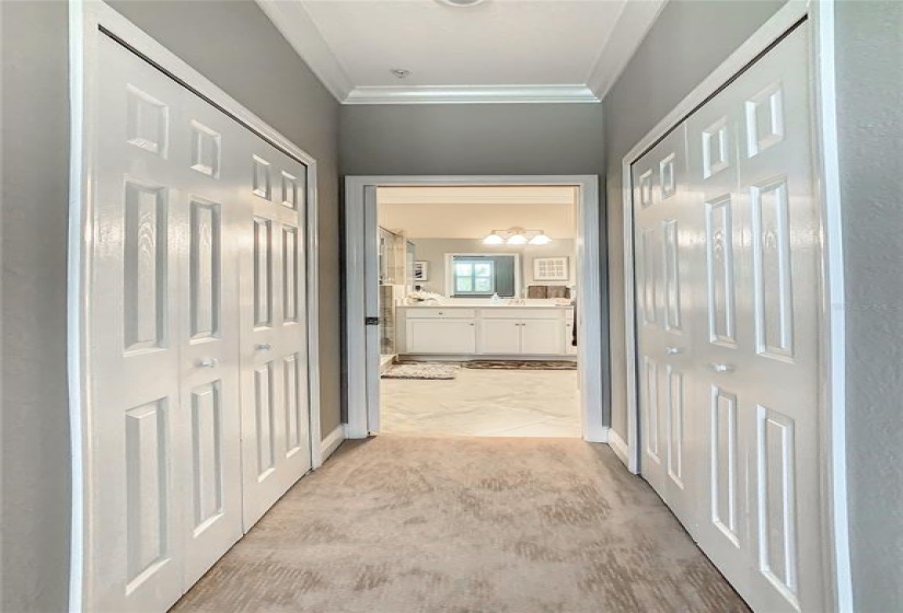 Two large walk-in closets in Master