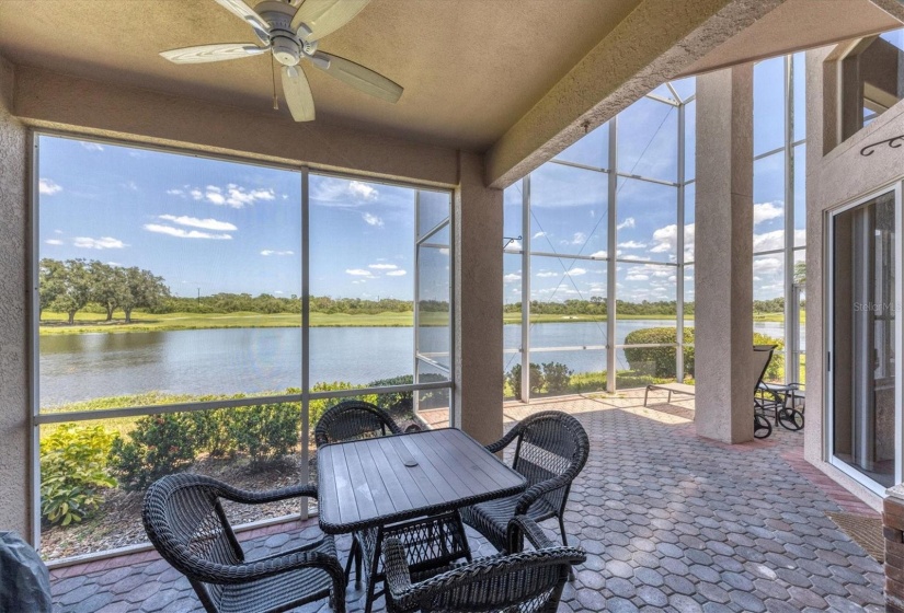 Screened Lanai Overlooking the Golf Course and Pond