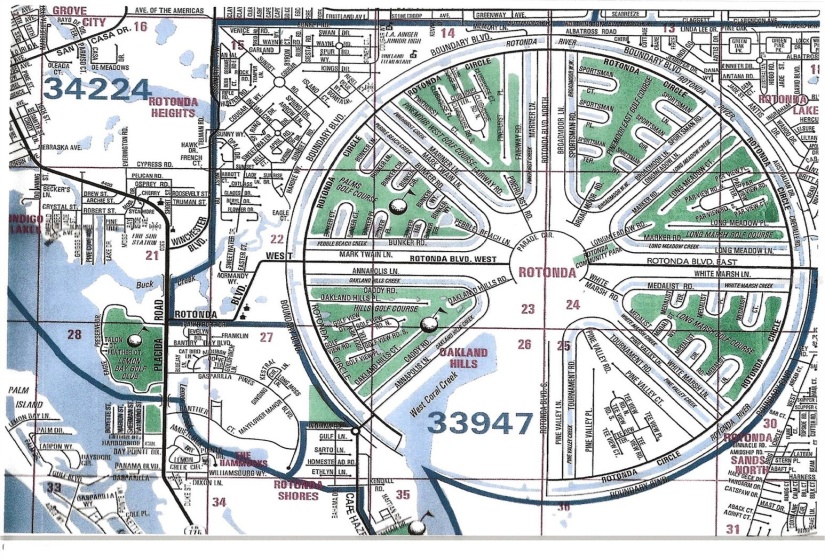 Rotonda West is located between Venice and Port Charlotte