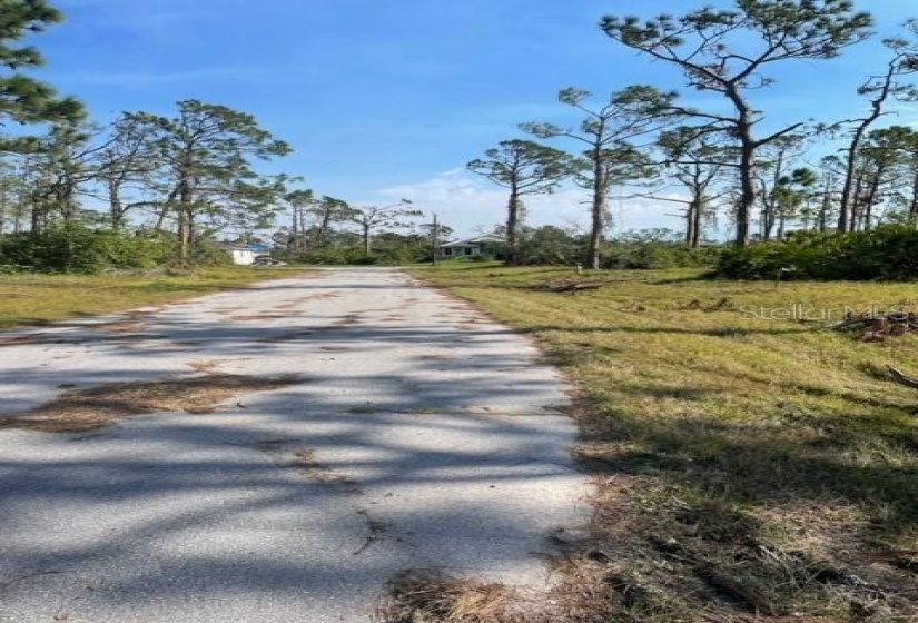 Road in front of lot