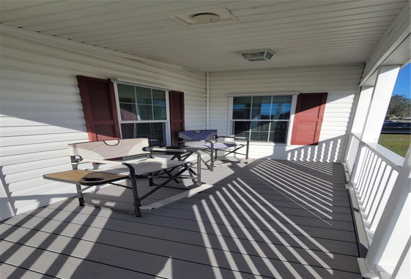 spacious porch area