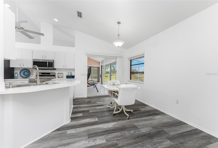 LOOKING TOWARDS DINETTE & KITCHEN from FAMILY ROOM