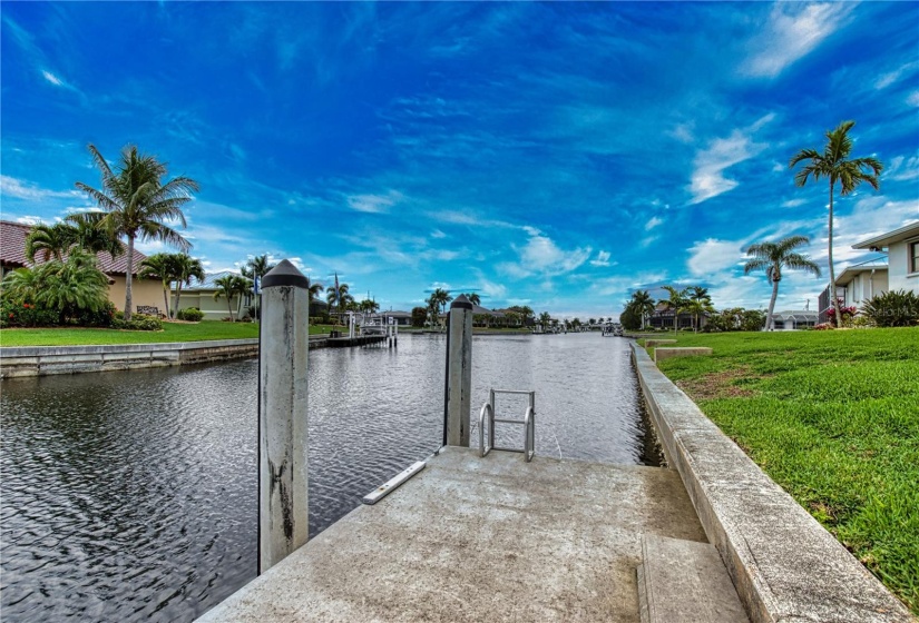 View down canal with 146 feet of seawall